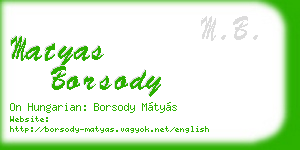 matyas borsody business card
