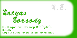 matyas borsody business card